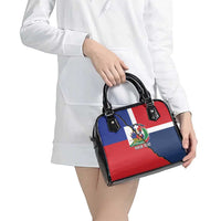 Hispaniola Personalized Shoulder Handbag Dominican Republic Haiti Flag Together