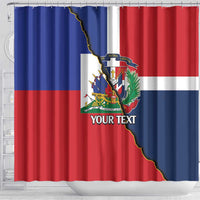 Hispaniola Personalized Shower Curtain Dominican Republic Haiti Flag Together