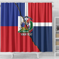 Hispaniola Personalized Shower Curtain Dominican Republic Haiti Flag Together