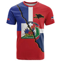 Hispaniola Personalized T Shirt Dominican Republic Haiti Flag Together