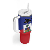Hispaniola Personalized Tumbler With Handle Dominican Republic Haiti Flag Together