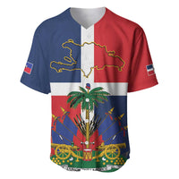 Hispaniola Map Baseball Jersey Dominican Republic Haiti Flag Together