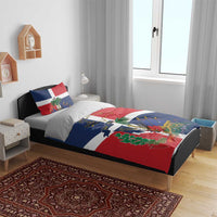 Hispaniola Map Bedding Set Dominican Republic Haiti Flag Together