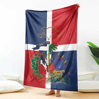 Hispaniola Map Blanket Dominican Republic Haiti Flag Together