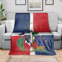 Hispaniola Map Blanket Dominican Republic Haiti Flag Together