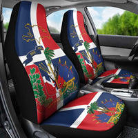 Hispaniola Map Car Seat Cover Dominican Republic Haiti Flag Together
