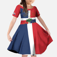 Hispaniola Map Family Matching Off Shoulder Maxi Dress and Hawaiian Shirt Dominican Republic Haiti Flag Together