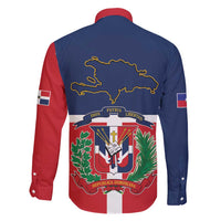 Hispaniola Map Family Matching Short Sleeve Bodycon Dress and Hawaiian Shirt Dominican Republic Haiti Flag Together