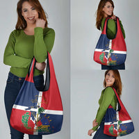 Hispaniola Map Grocery Bag Dominican Republic Haiti Flag Together