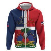 Hispaniola Map Hoodie Dominican Republic Haiti Flag Together