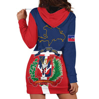 Hispaniola Map Hoodie Dress Dominican Republic Haiti Flag Together