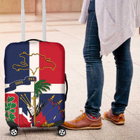 Hispaniola Map Luggage Cover Dominican Republic Haiti Flag Together