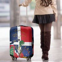 Hispaniola Map Luggage Cover Dominican Republic Haiti Flag Together