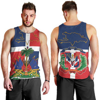 Hispaniola Map Men Tank Top Dominican Republic Haiti Flag Together