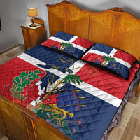 Hispaniola Map Quilt Bed Set Dominican Republic Haiti Flag Together
