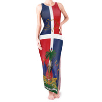Hispaniola Map Tank Maxi Dress Dominican Republic Haiti Flag Together