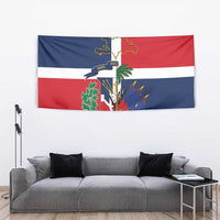 Hispaniola Map Tapestry Dominican Republic Haiti Flag Together