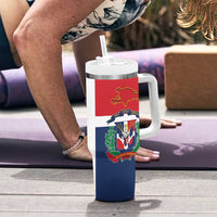 Hispaniola Map Tumbler With Handle Dominican Republic Haiti Flag Together
