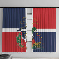Hispaniola Map Window Curtain Dominican Republic Haiti Flag Together