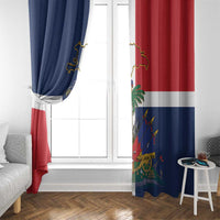 Hispaniola Map Window Curtain Dominican Republic Haiti Flag Together