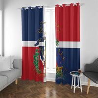Hispaniola Map Window Curtain Dominican Republic Haiti Flag Together