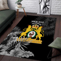 First Empire of Haiti Personalized Area Rug Black Hibiscus Liberte ou la Mort!