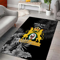 First Empire of Haiti Personalized Area Rug Black Hibiscus Liberte ou la Mort!