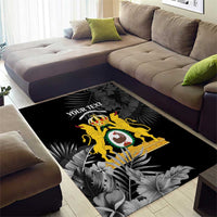 First Empire of Haiti Personalized Area Rug Black Hibiscus Liberte ou la Mort!