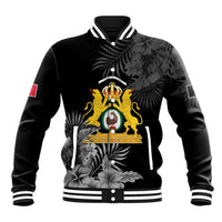 First Empire of Haiti Personalized Baseball Jacket Black Hibiscus Liberte ou la Mort!