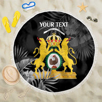 First Empire of Haiti Personalized Beach Blanket Black Hibiscus Liberte ou la Mort!