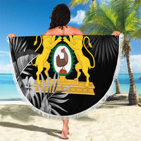 First Empire of Haiti Personalized Beach Blanket Black Hibiscus Liberte ou la Mort!