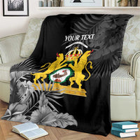 First Empire of Haiti Personalized Blanket Black Hibiscus Liberte ou la Mort!