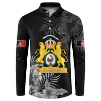 First Empire of Haiti Personalized Button Sweatshirt Black Hibiscus Liberte ou la Mort!