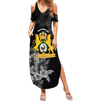 First Empire of Haiti Personalized Family Matching Summer Maxi Dress and Hawaiian Shirt Black Hibiscus Liberte ou la Mort!
