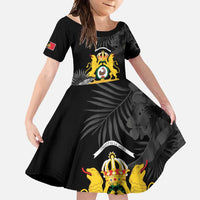 First Empire of Haiti Personalized Family Matching Tank Maxi Dress and Hawaiian Shirt Black Hibiscus Liberte ou la Mort!