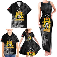First Empire of Haiti Personalized Family Matching Tank Maxi Dress and Hawaiian Shirt Black Hibiscus Liberte ou la Mort!