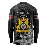 First Empire of Haiti Personalized Long Sleeve Shirt Black Hibiscus Liberte ou la Mort!