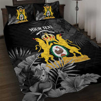 First Empire of Haiti Personalized Quilt Bed Set Black Hibiscus Liberte ou la Mort!