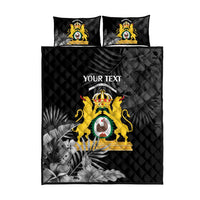 First Empire of Haiti Personalized Quilt Bed Set Black Hibiscus Liberte ou la Mort!