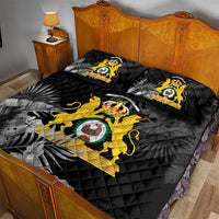 First Empire of Haiti Personalized Quilt Bed Set Black Hibiscus Liberte ou la Mort!