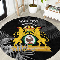 First Empire of Haiti Personalized Round Carpet Black Hibiscus Liberte ou la Mort!