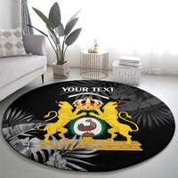 First Empire of Haiti Personalized Round Carpet Black Hibiscus Liberte ou la Mort!