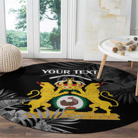 First Empire of Haiti Personalized Round Carpet Black Hibiscus Liberte ou la Mort!