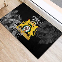 First Empire of Haiti Personalized Rubber Doormat Black Hibiscus Liberte ou la Mort!
