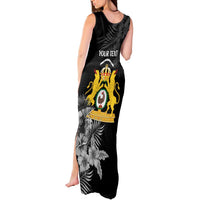 First Empire of Haiti Personalized Tank Maxi Dress Black Hibiscus Liberte ou la Mort!