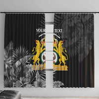 First Empire of Haiti Personalized Window Curtain Black Hibiscus Liberte ou la Mort!