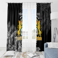 First Empire of Haiti Personalized Window Curtain Black Hibiscus Liberte ou la Mort!