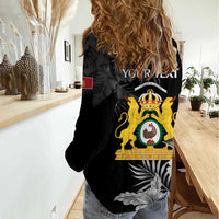 First Empire of Haiti Personalized Women Casual Shirt Black Hibiscus Liberte ou la Mort!