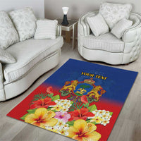 Second Empire of Haiti 1849-1859 Personalized Area Rug Tropical Hibiscus Flowers