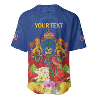 Second Empire of Haiti 1849-1859 Personalized Baseball Jersey Tropical Hibiscus Flowers